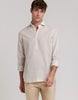 STRIPED LINEN POLO SHIRT