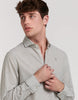 STRIPED LINEN POLO SHIRT