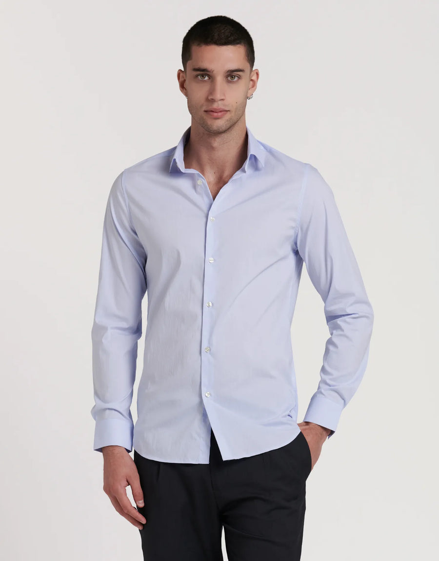CAMISA VESTIR ELASTICA CUELLO ITALIANO SLIM FIT