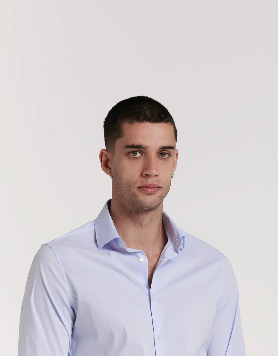 CAMISA VESTIR ELASTICA CUELLO ITALIANO SLIM FIT