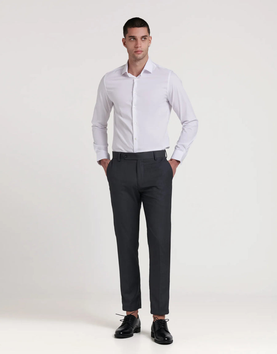 Camisa social slim fit com gola elástica elástica