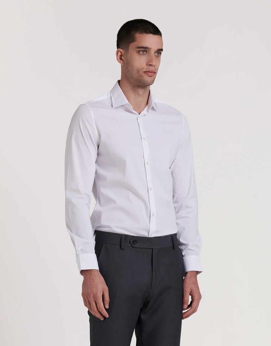 Camisa social slim fit com gola elástica elástica