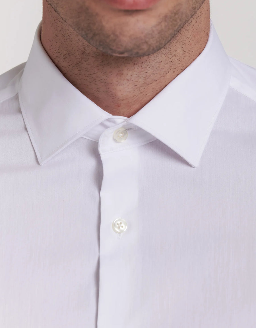 Camisa social slim fit com gola elástica elástica