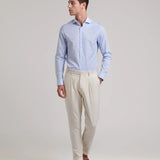 Camisa slim fit com gola estruturada italiana