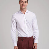 Camisa slim fit com gola estruturada italiana