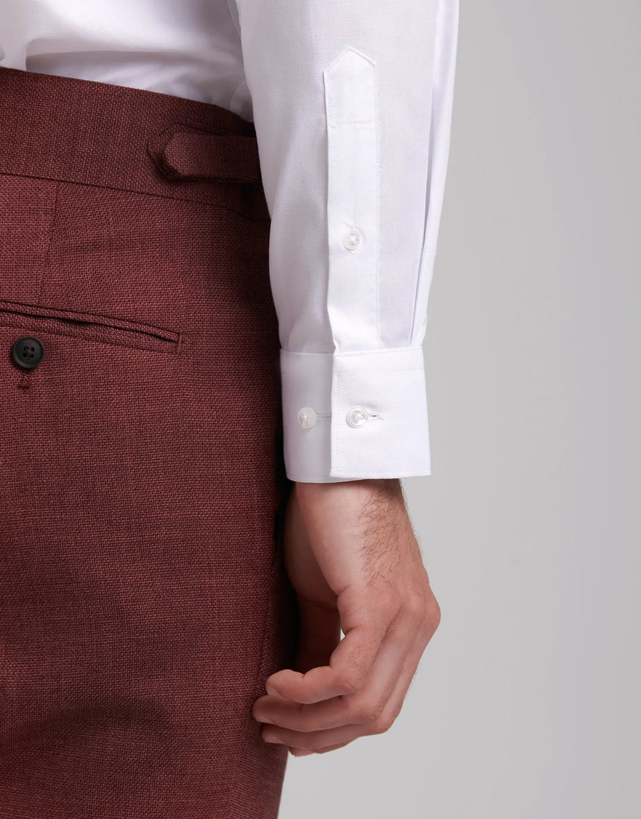 Camisa slim fit com gola estruturada italiana