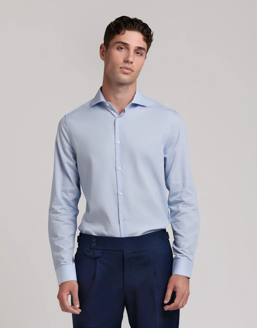 CAMISA SLIM COM ESTRUTURA DE GOLA ITALIANA