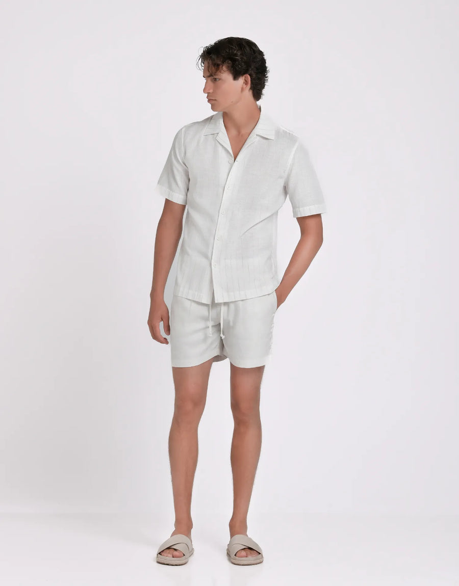 CAMISA MC LINO RAYAS