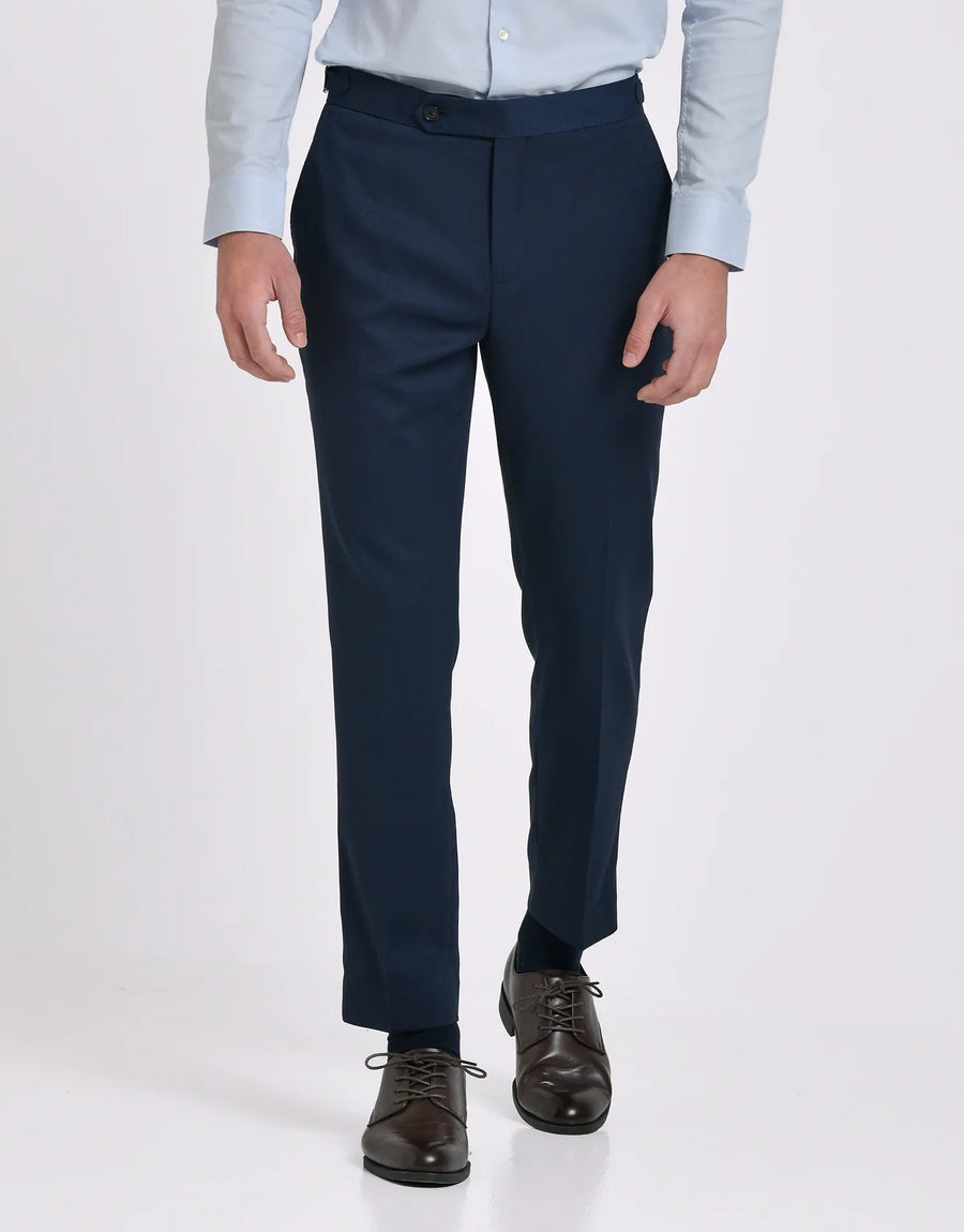 PANTALON TRAJE MEZCLILLA TRABILLAS - marino