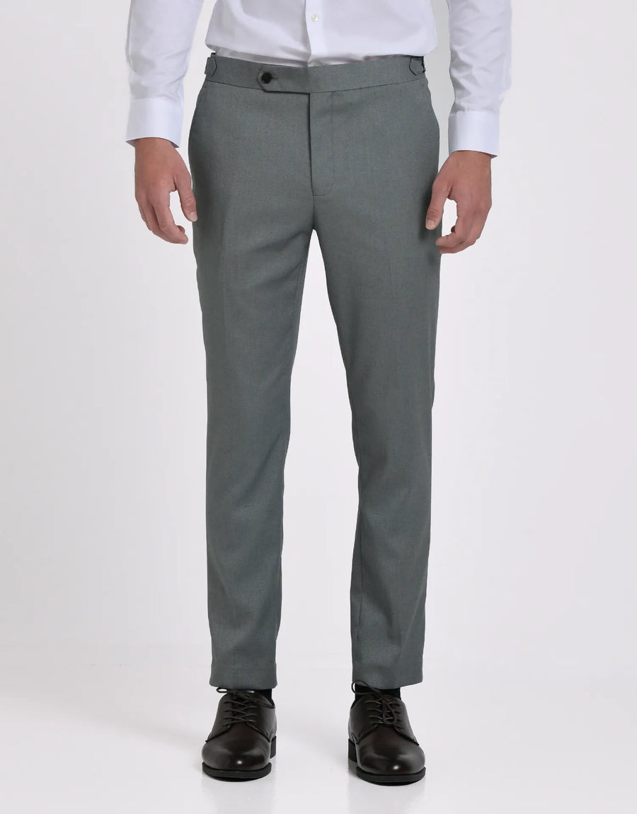 PANTALON TRAJE MEZCLILLA TRABILLAS - oliva