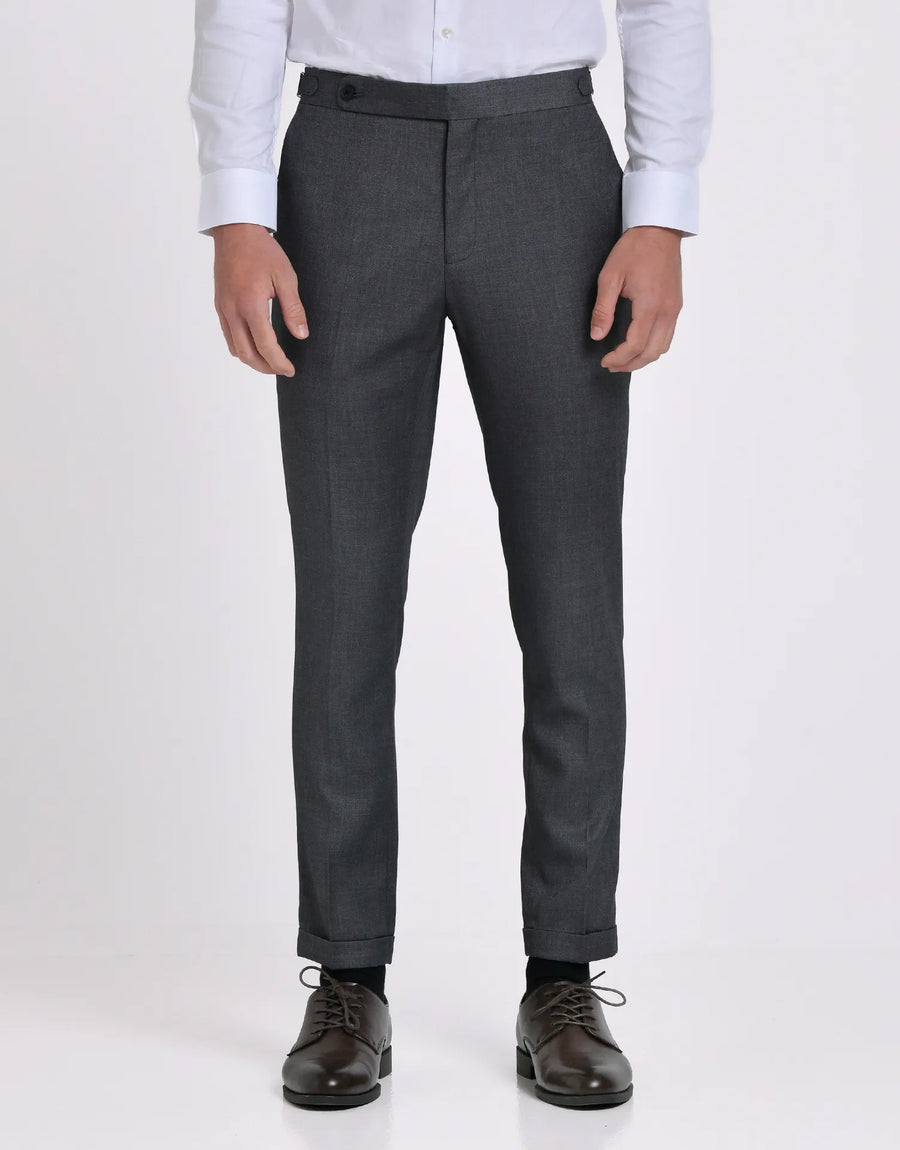 PANTALON TRAJE TEJIDO TRAMA - GRIS