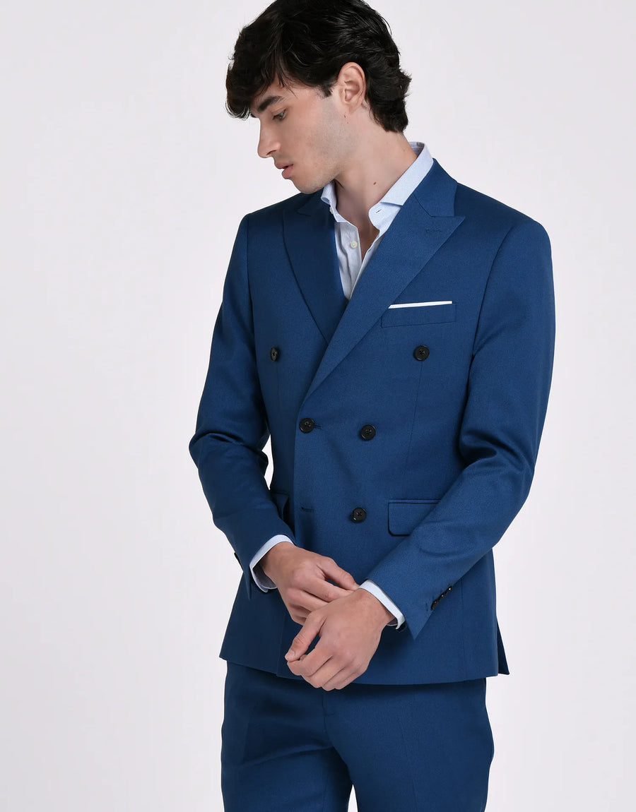 AMERICANA TRAJE CRUZADO MEZCLILLA