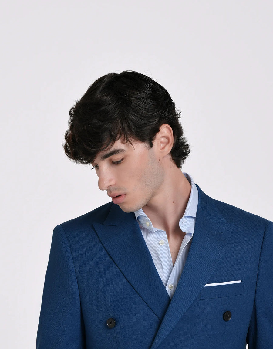 AMERICANA TRAJE CRUZADO MEZCLILLA