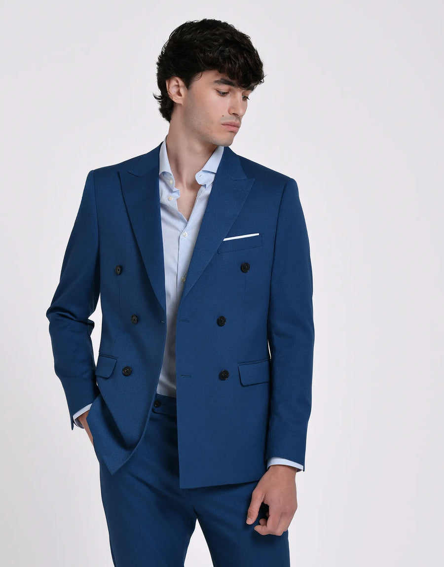 AMERICANA TRAJE CRUZADO MEZCLILLA
