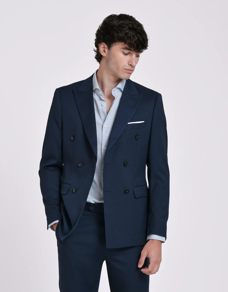 AMERICANA TRAJE CRUZADO MEZCLILLA