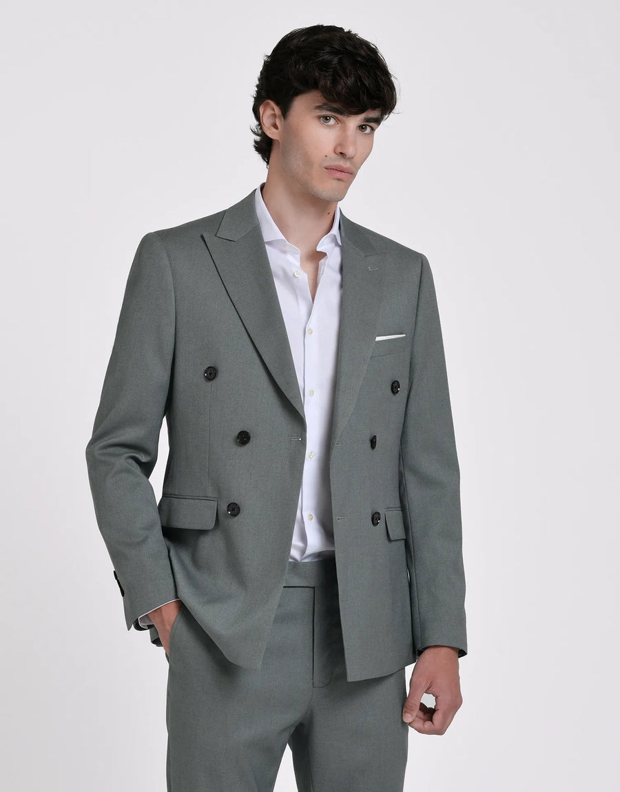 AMERICANA TRAJE CRUZADO MEZCLILLA