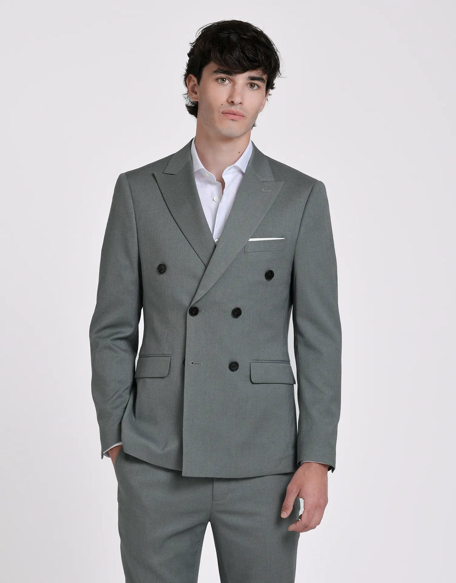 AMERICANA TRAJE CRUZADO MEZCLILLA