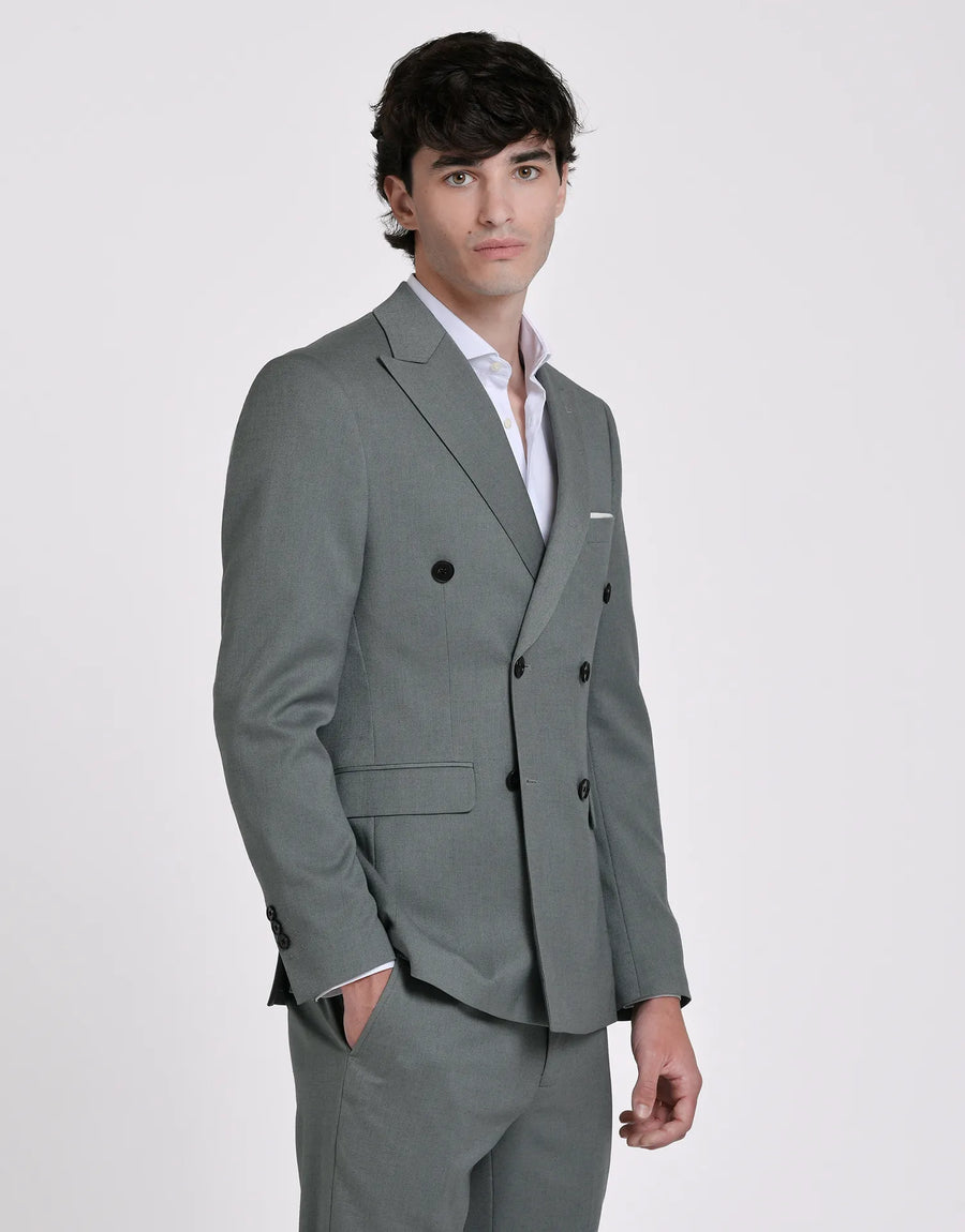 AMERICANA TRAJE CRUZADO MEZCLILLA