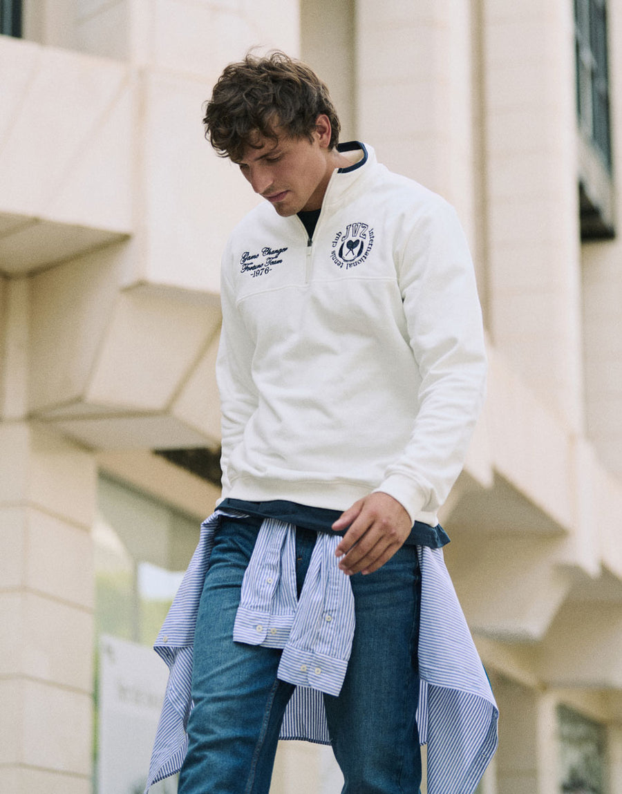 SUDADERA MEDIA CREMALLERA PRINT