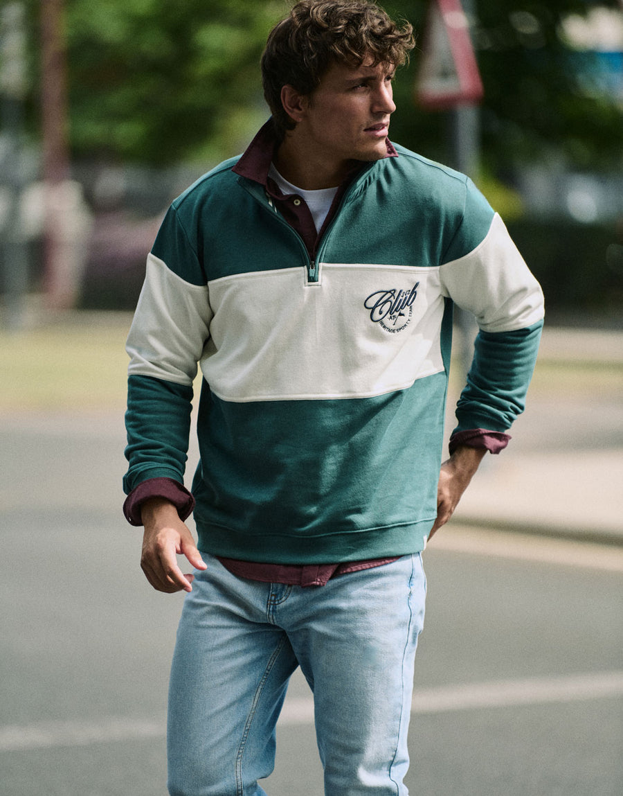 SUDADERA MEDIA CREMALLERA BICOLOR