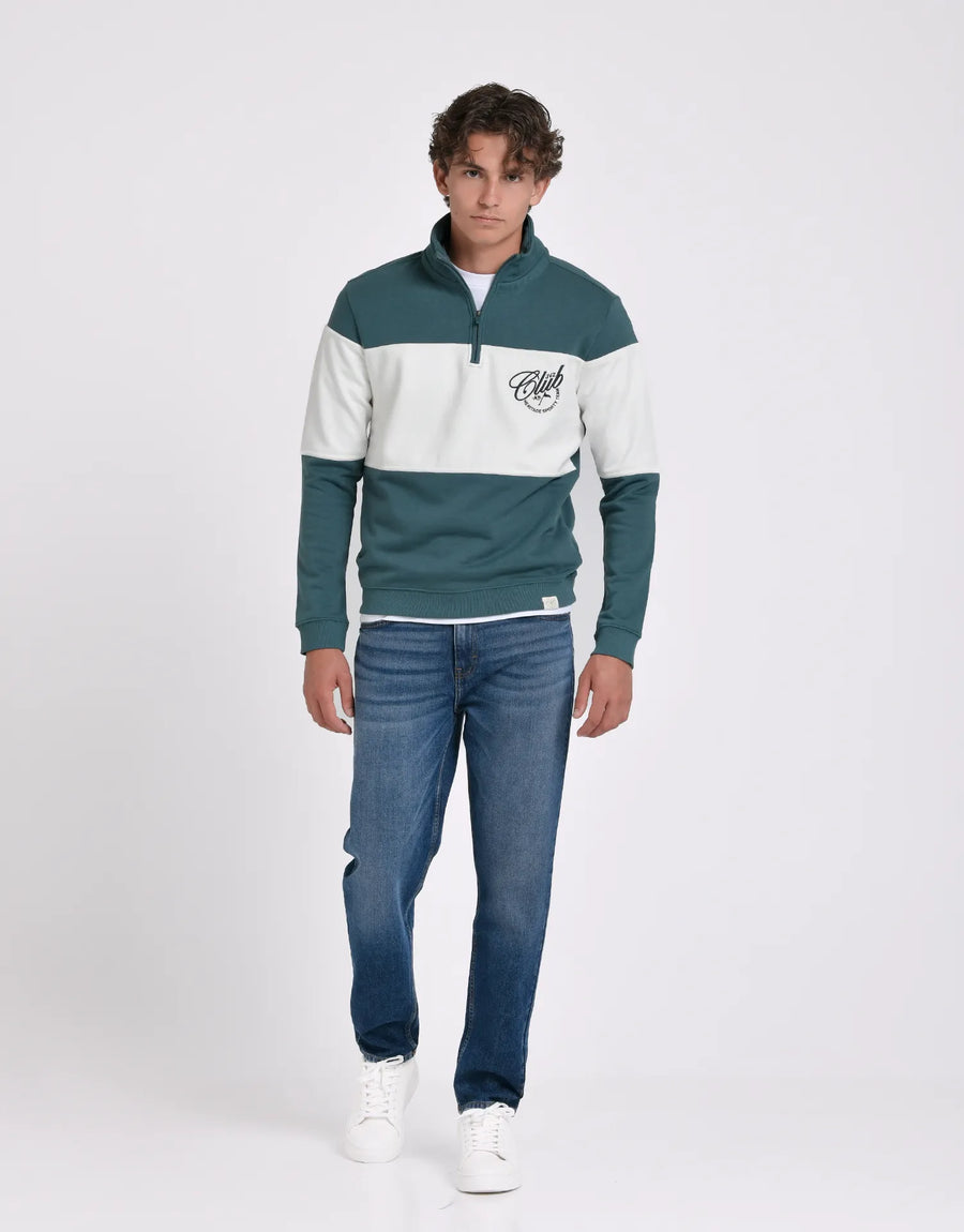 SUDADERA MEDIA CREMALLERA BICOLOR