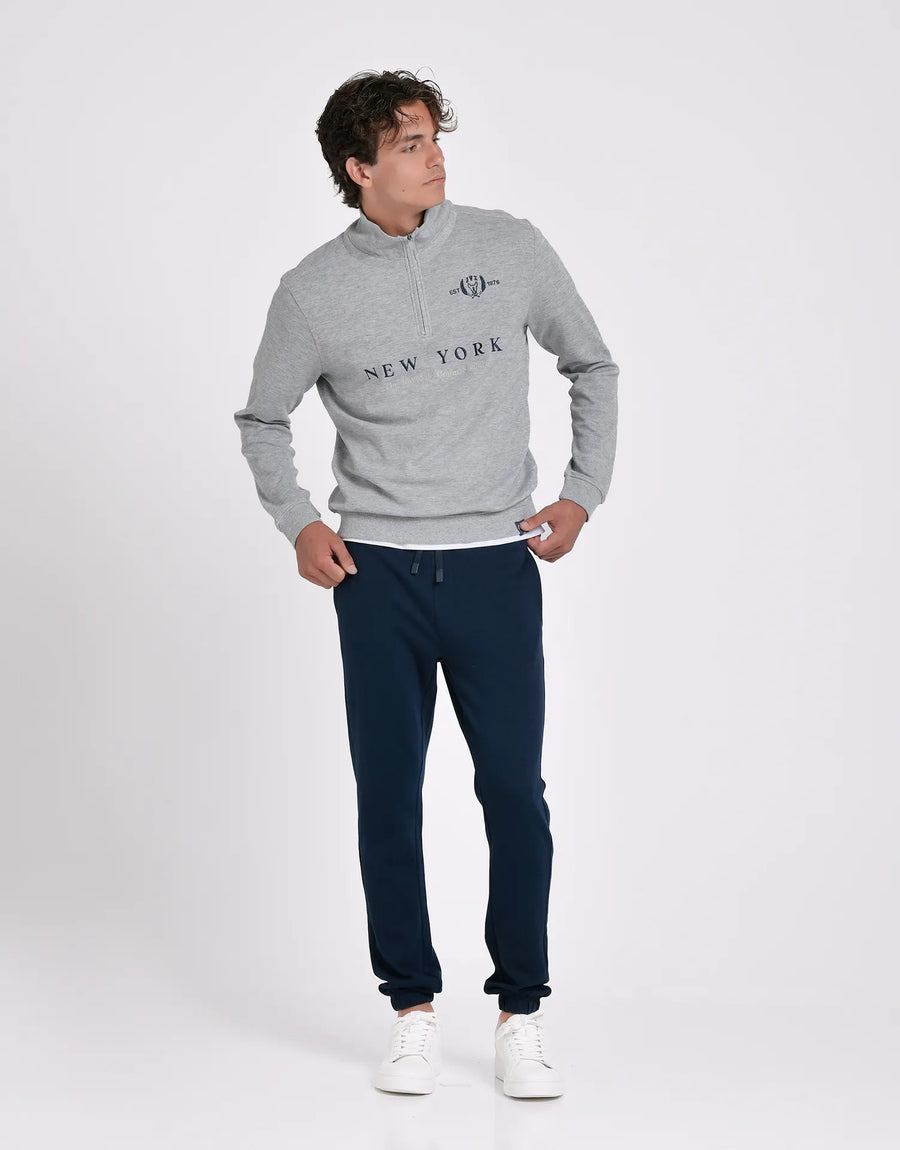 SUDADERA MEDIA CREMALLERA NEW YORK