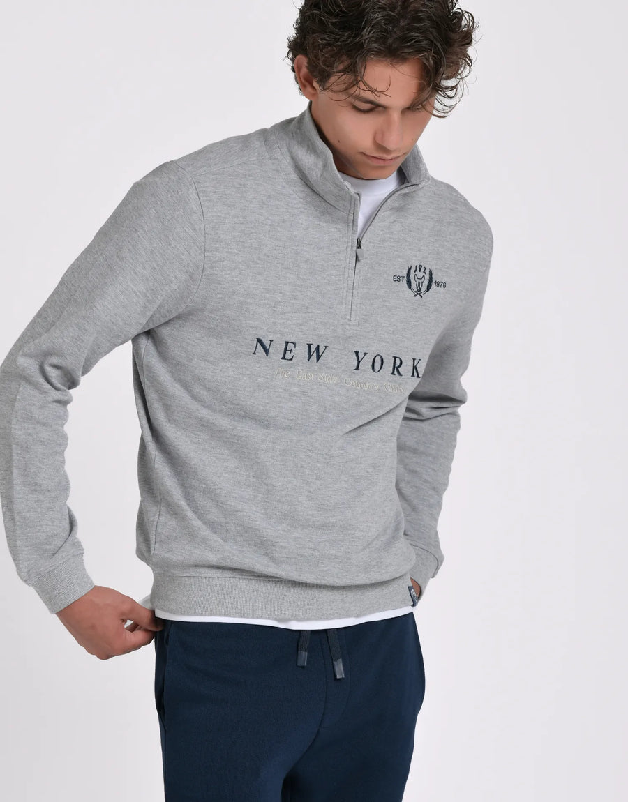 SUDADERA MEDIA CREMALLERA NEW YORK