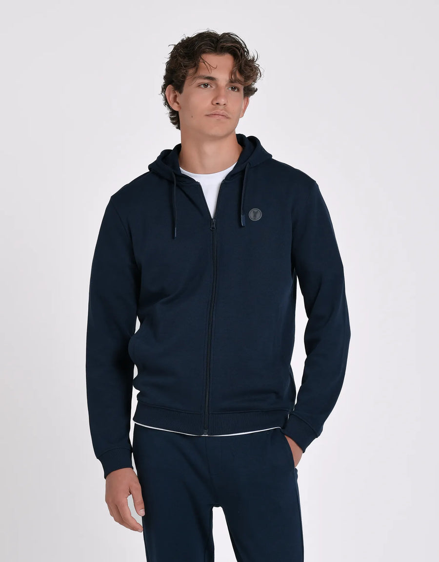 SUDADERA CREMALLERA LOGO CAPUCHA
