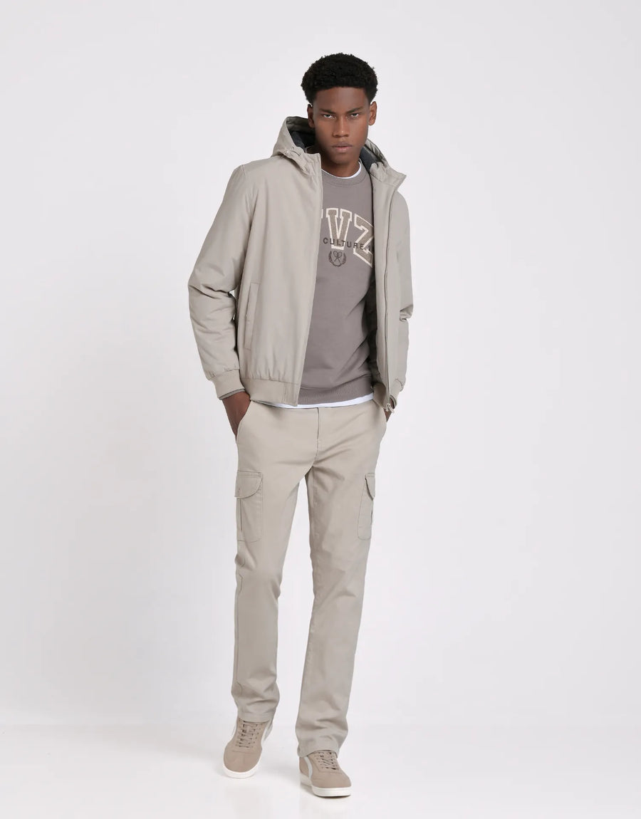 CAZADORA SPORT CAPUCHA - BEIGE