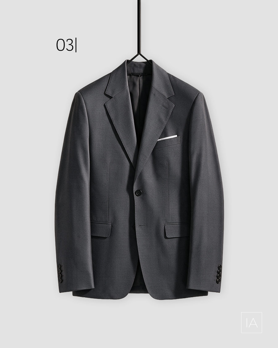 AMERICANA TRAJE TEJIDO TRAMA - gris