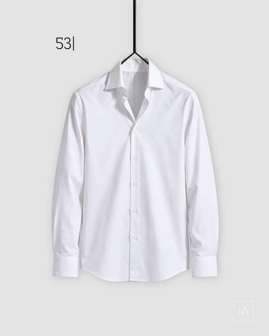 CAMISA VESTIR ESTRUCTURA CUELLO ITALIANO - blanco