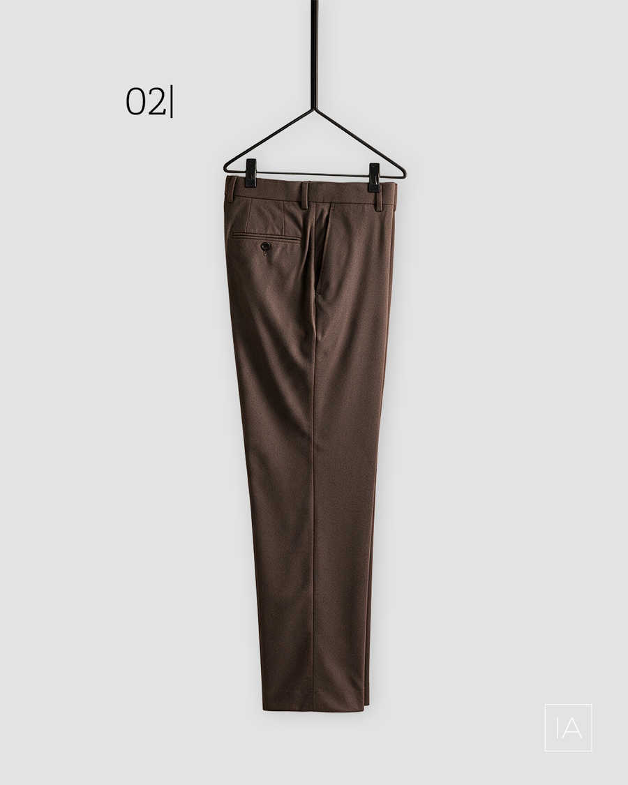 PANTALON TRAJE OJO PERDIZ - marron