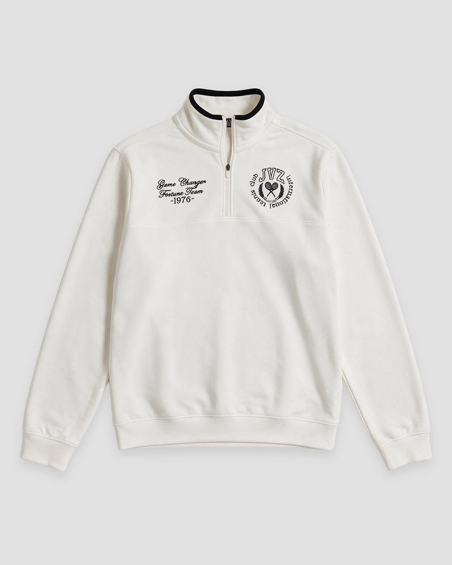 SUDADERA MEDIA CREMALLERA PRINT - crudo