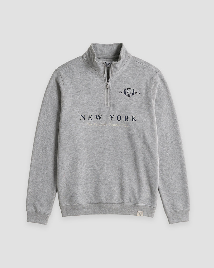 SUDADERA MEDIA CREMALLERA NEW YORK - gris